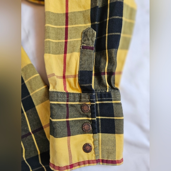 Vtg Tommy Hilfiger Womens Yellow Plaid Long Sleeve Button Up Shirt Size Large - Picture 5 of 10